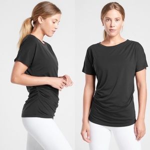 Athleta black Essence pleated tee